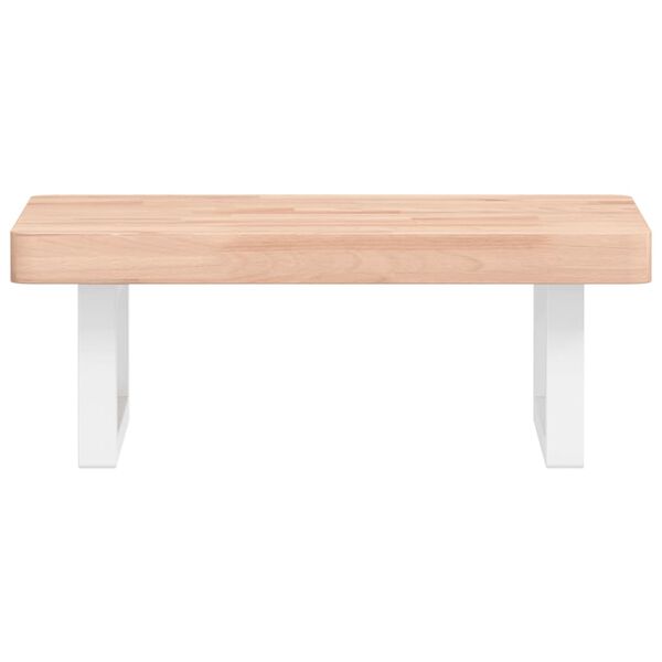 vidaXL Basin Shelf White, Beech Solid Beech Wood, Steel