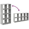 vidaXL Room Divider Bookcase Concrete Grey Engineered wood Medium