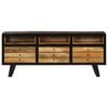 vidaXL TV Stand Black and brown Solid mango wood Medium TV Stand
