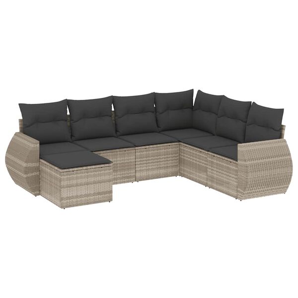 vidaXL Garden Sofa Set Light Grey