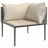 vidaXL Garden Lounge Set Grey with beige cushions