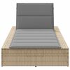 vidaXL Sunbed with Floating Cushion Beige Poly Rattan