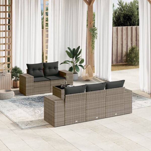 vidaXL Garden Sofa Set Grey, Dark Grey