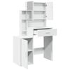 vidaXL Dressing Table White Engineered wood, glass 31.5 x 13.8 x 52.0 in