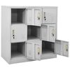 vidaXL Locker Cabinet Set of 2 Light Grey Steel Medium Locker Cabinet