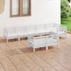vidaXL 8 Piece Patio Lounge Set Solid Pinewood White