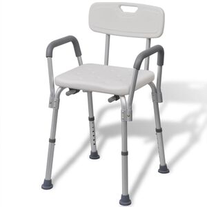vidaXL Shower Chair Aluminum White