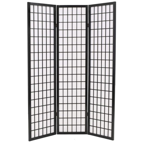 vidaXL Folding 3-Panel Room Divider Japanese Style 47.2"x66.9" Black