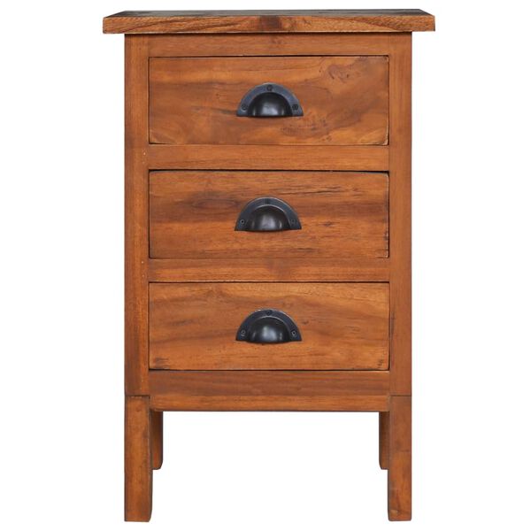 vidaXL Bedside Cabinet Natural Teak Solid teak wood Compact