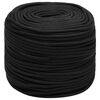 vidaXL Boat Rope Full Black 0.39 " 1640.4 ' Polypropylene
