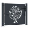 vidaXL Garden Gate Anthracite 39.4x29.5" Steel Tree Design