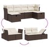 vidaXL Garden Sofa Set Brown Poly Rattan, Powder-Coated Steel Large