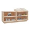vidaXL Shoe Cabinet 43.3x13.4x17.7" Solid Wood Pine