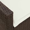 vidaXL Patio Sofa 5-Seater with Cushions Brown Poly Rattan