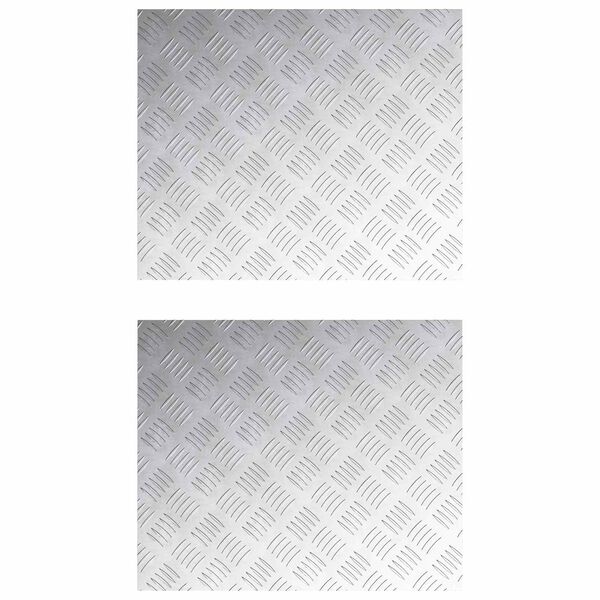 vidaXL Stair Tread Rectangular 2 pcs Silver 23.62 x 19.69 in Aluminium