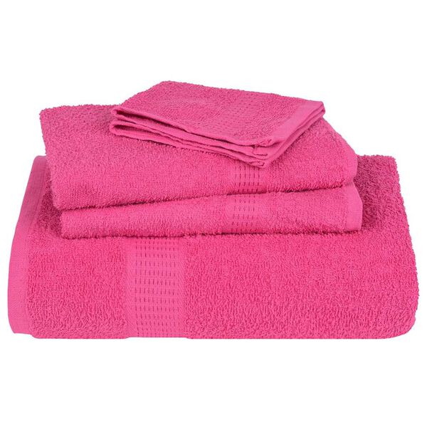 vidaXL Bath Towel Set of 4 Pink 100% Cotton 39.4 x 59.1 in Durable