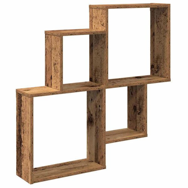 vidaXL Wall Shelf Old Wood Engineered Wood 31.5 x 5.9 x 30.9 in