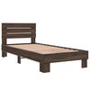 vidaXL Bed Frame Brown Oak Engineered Wood, Metal, Plywood Single