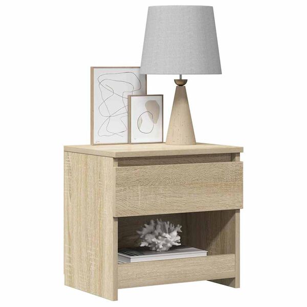 vidaXL Bedside Cabinet Sonoma Oak Engineered Wood 15.7x11.8x15.4 in