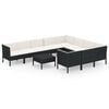 vidaXL Garden Lounge Set Black PE Rattan Large Modular