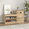 vidaXL Shoe Cabinet Sonoma Oak Engineered wood 39.4 in x 16.5 in x 23.6 in