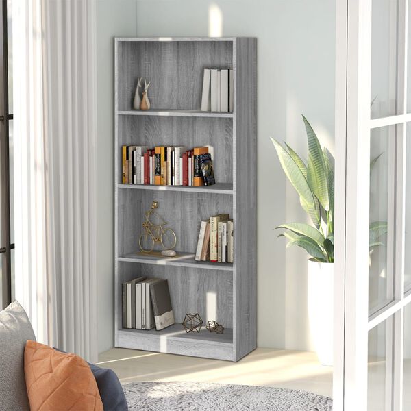vidaXL Book Cabinet Grey Sonoma Engineered wood Medium Book Cabinet