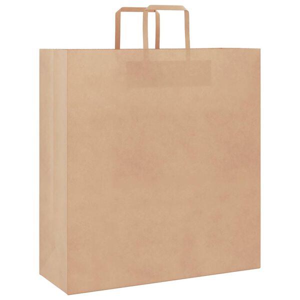 vidaXL Paper Bags 50 pcs with Handles Brown 17.7x6.7x18.9"