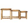 vidaXL Nesting Side Table Natural Mango Wood Solid Rough Mango Wood