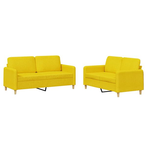 vidaXL Sofa Set Light Yellow