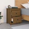 vidaXL Bedside Cabinet Honey Brown Solid Pine Wood 19.7x13.8x24.2 in