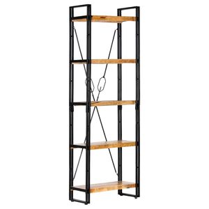vidaXL Bookcase Natural Mango Wood and Black