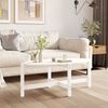 vidaXL Coffee Table White Solid pine wood Medium Durable Coffee Table