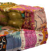 vidaXL Pouffe Multicolor Cotton, Foam, Polyester 2-seater Convertible