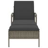vidaXL Sun Lounger Grey Poly Rattan, Powder-Coated Steel And over