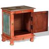 vidaXL Nightstand Orange, Mixed Colors Mango Wood, Brass Small