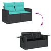 vidaXL 10 Piece Patio Sofa Set with Cushions Black Poly Rattan