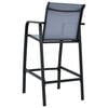 vidaXL Garden Bar Chair Set of 4 Grey Textilene, Steel Standard