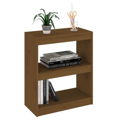 vidaXL Book Cabinet/Room Divider Honey Brown 23.6"x11.8"x28.1" Wood Pine