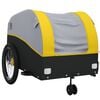 vidaXL Bike Trailer Black and Yellow 99.2 lb Iron