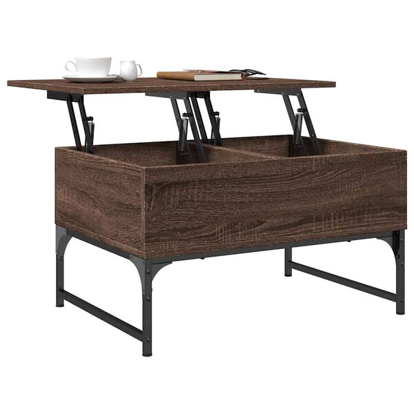 vidaXL Coffee Table Brown Oak Engineered wood and metal Small