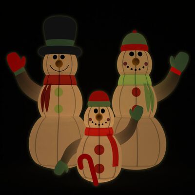 vidaXL Inflatable Snowman Family with LEDs 16 ft