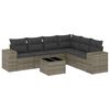 vidaXL Garden Sofa Set Gray PE rattan, Powder-coated steel, Tempered glass