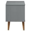 vidaXL Bedside Cabinet Grey Solid pine wood with UV varnish Standard