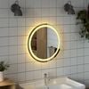 vidaXL LED Bathroom Mirror Glass 19.7 in diameter Modern Round Vanity