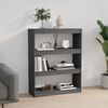 vidaXL Book Cabinet Gray Solid Pine Wood Medium Book Cabinet