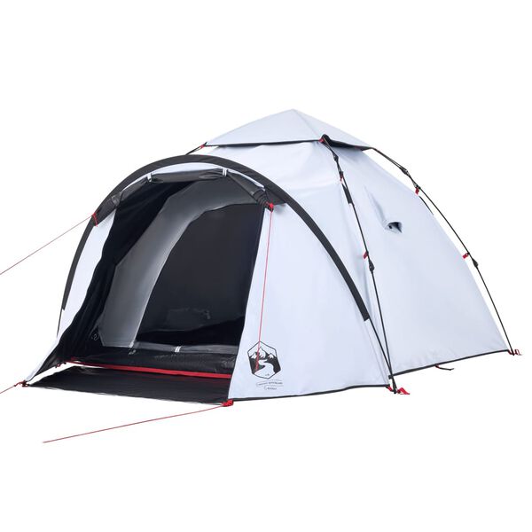 vidaXL Camping Tent Dome 3-Person White Blackout Fabric Quick Release