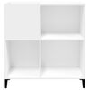 vidaXL Record Cabinet White Engineered wood, metal Medium