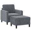 vidaXL Sofa Chair With Footstool Dark Grey