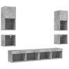 vidaXL 8 Piece TV Wall Units with LED Concrete Gray Engineered Wood