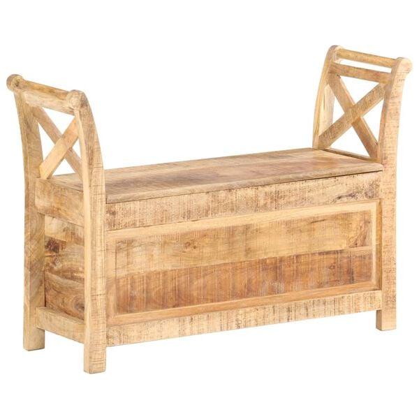 vidaXL Hall Bench Brown Solid Mango Wood 40.6x13.0x28.3 Entryway Bench
